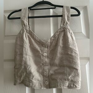 Abercrombie cream cropped tank